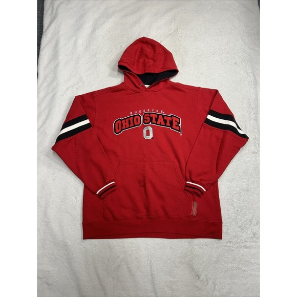 Vintage Lee Sport Ohio State Buckeyes Red Hoodie Sweatshirt Men’s Size Medium - Picture 1 of 8
